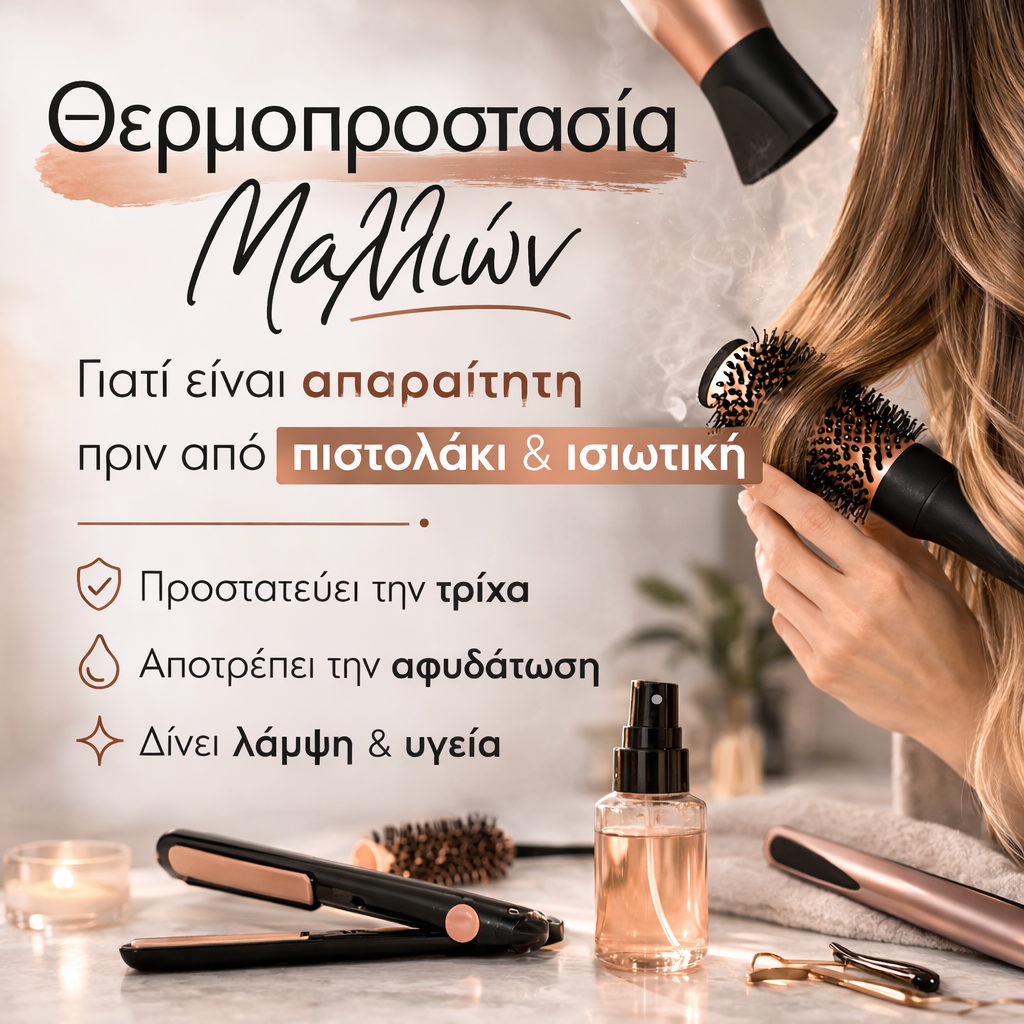 Θερμοπροστασία μαλλιών: Γιατί είναι απαραίτητη πριν από κάθε styling